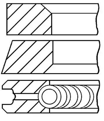 Image of GOETZE ENGINE Piston Ring Kit MERCEDES-BENZ,RENAULT,NISSAN 08-123400-00 7701473144,7701478755 Piston Ring Set