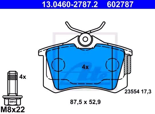 13.0460-2787.2 ATE Brake pad set Volkswagen PASSAT review