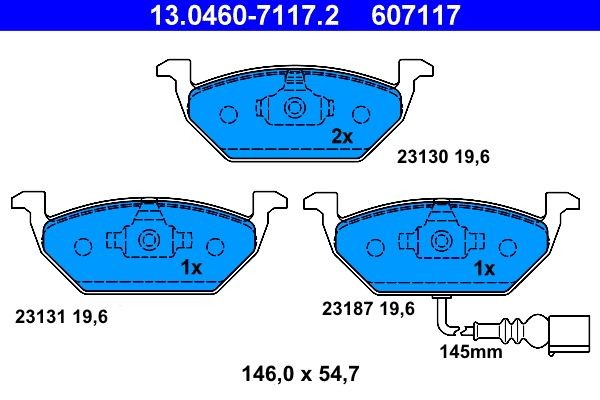 13.0460-7117.2 ATE Brake pad set Volkswagen GOLF review