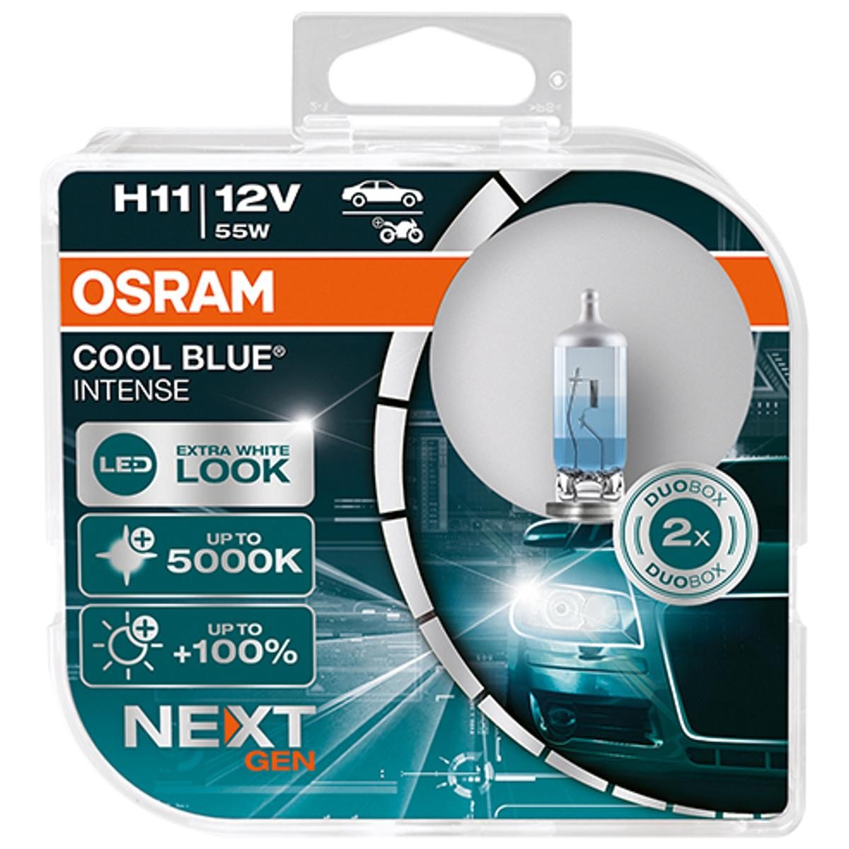64211CBN-HCB OSRAM COOL BLUE INTENSE next Generation H11 12V 55W