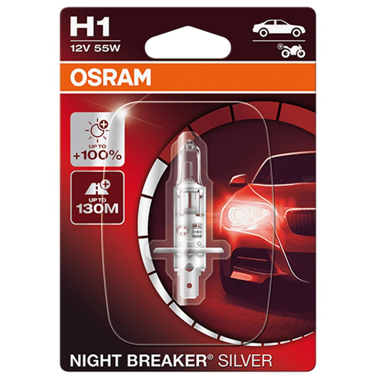 64150NBS-01B OSRAM NIGHT BREAKER SILVER H1 12V 55W Glühlampe