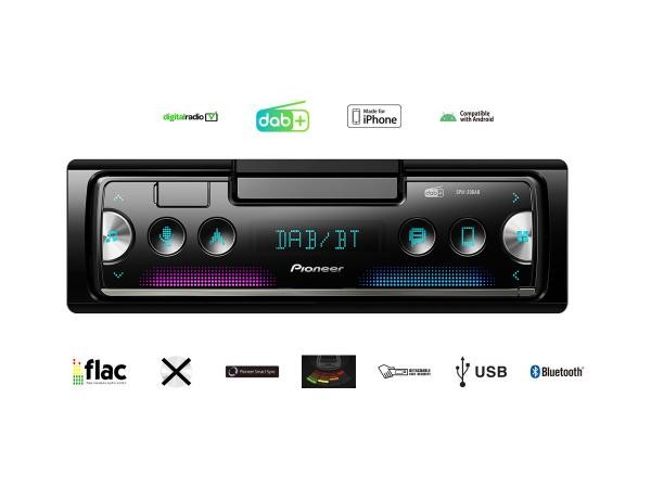 SPH-20DAB PIONEER SPH-20DAB Bilradio DAB/DAB+, 1 DIN, Made for Android, AOA 2.0, LCD, 12V, MP3, WMA, WAV, FLAC, AAC ▷ AUTODOC pris og anmeldelser