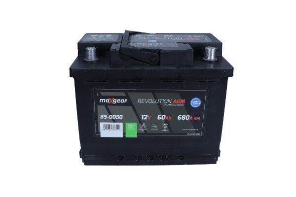MAXGEAR 85-0050 Batterie 12V 60Ah 680A B13 AGM-Batterie, Pluspol