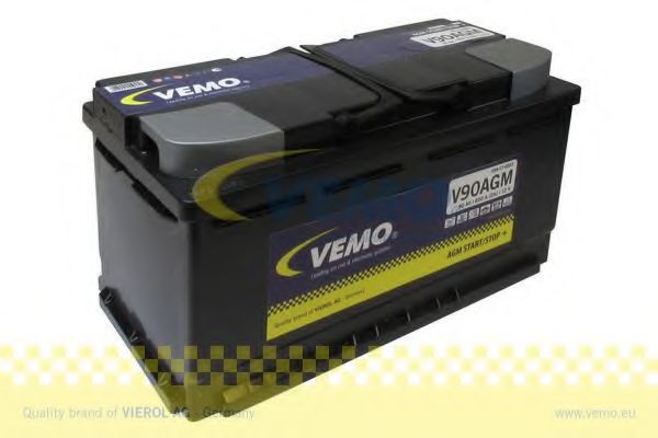 V99-17-0053 VEMO 590901085 Batterie 12V 90Ah 850A B13 Pluspol rechts,  wartungsfrei, AGM-Batterie