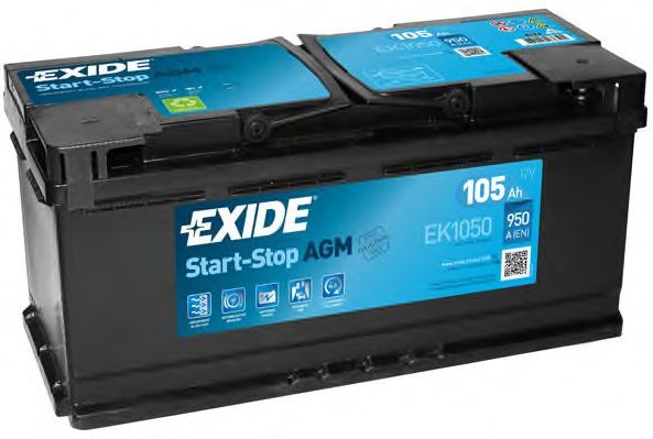 EK1050 (020AGM) EXIDE EK1050 Start-Stop Batterie 12V 105Ah 950A B13 L6 AGM- Batterie