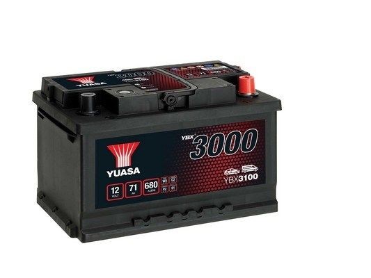 YUASA YBX3100 YBX3000 Batterie 12V 71Ah 680A mit Handgriffen, mit  Ladezustandsanzeige, Bleiakkumulator