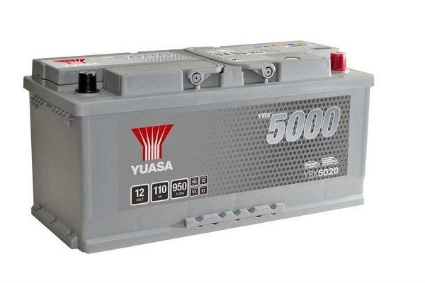 YUASA YBX3012 YBX3000 Batteria 12V 52Ah 450A con maniglie, con indicatore  stato carica, Accumulatore piombo-acido