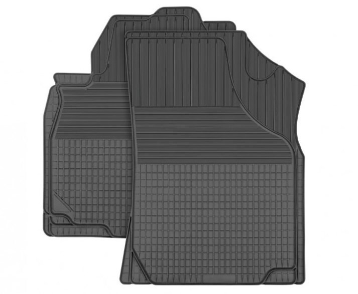 POLGUM Autofußmatten 310C Gummi, vorne, Menge: 2, schwarz, Universelle  passform, 71.5x47 310C