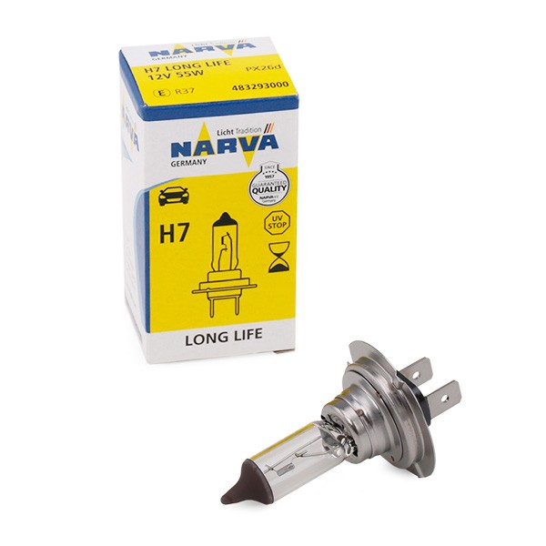 48329 NARVA Long Life H7 12V 55W PX26d Halogen Bulb, spotlight