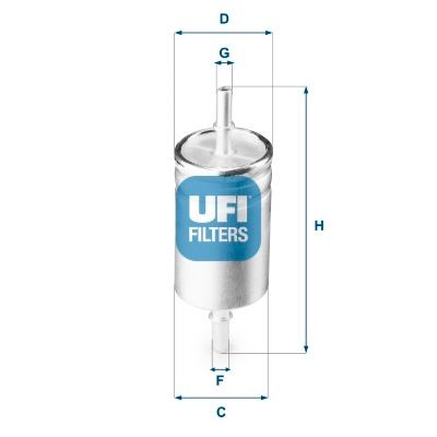 UFI Filters, Filtro Gasolio 26.079.00, Filtro Carburante per