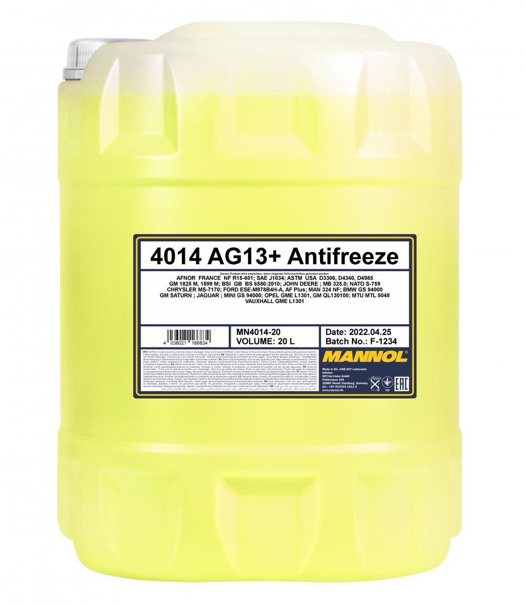 MN4014-20 MANNOL AG13+ Advanced Kühlmittel G13 gelb, 20l