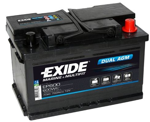EXIDE EP600 DUAL AGM Batterie 12V 70Ah 760A B13 AGM-Batterie