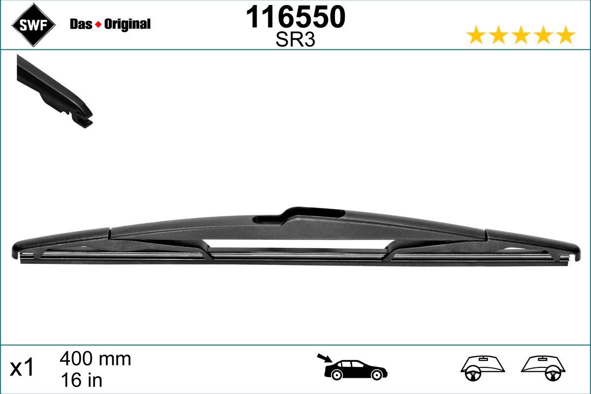 116550 SWF Rear SR3 Spazzola tergicristallo posteriore posteriore per  Renault Megane DA ▷ AUTODOC prezzo e recensioni