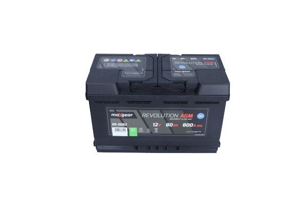 MAXGEAR 85-0052 Batterie 12V 80Ah 800A B13 AGM-Batterie, Pluspol rechts