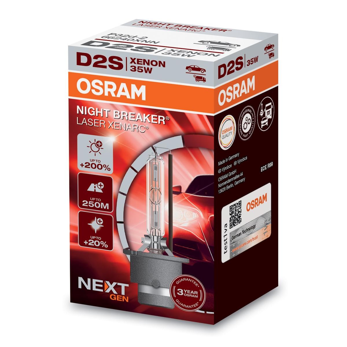 OSRAM D2S Genuine Xenon Bulb 35W 66240 03W DOT x1 psc P32d-2