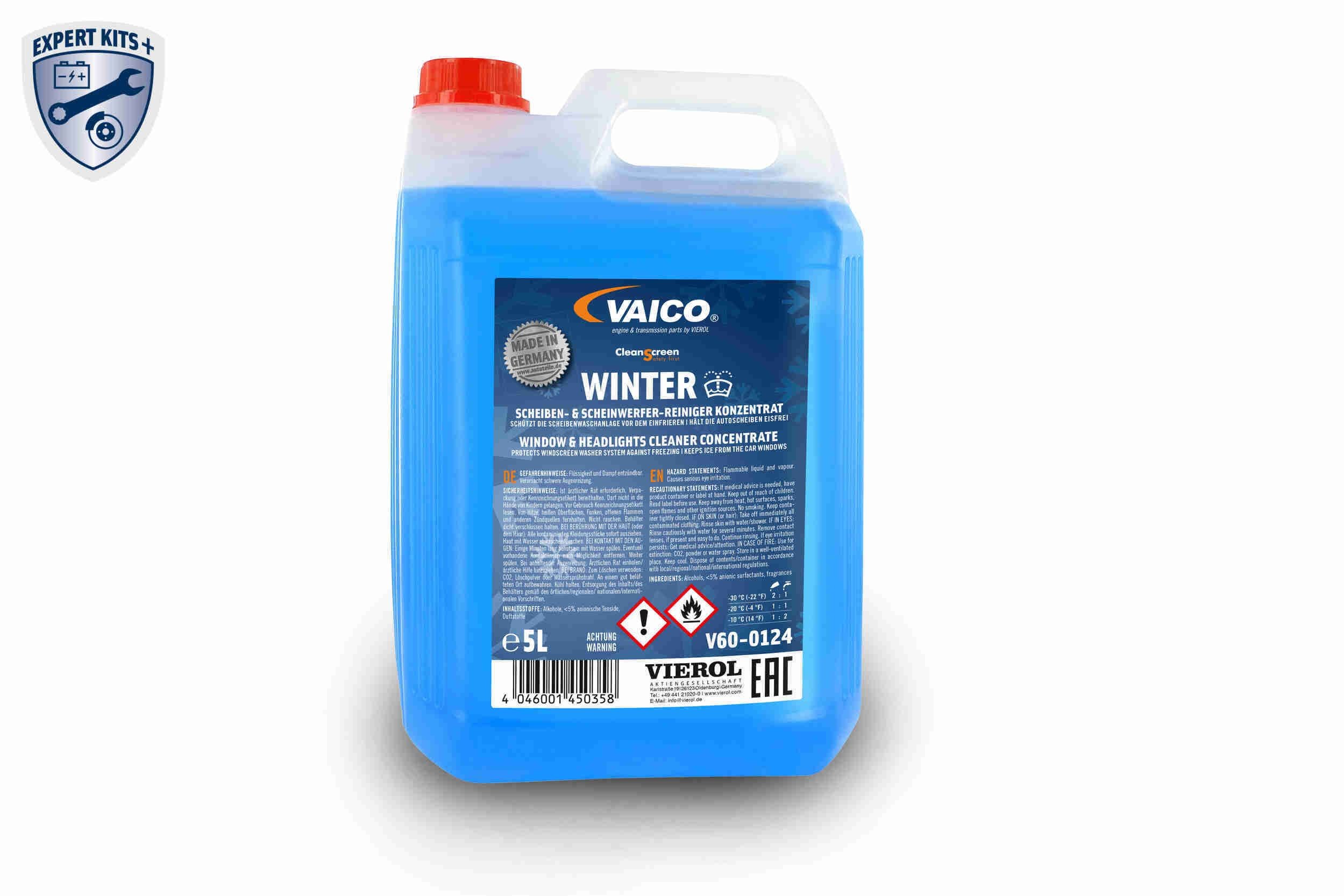 V60-0124 VAICO Liquido lavavetri invernale Tanica, Contenuto: 5l