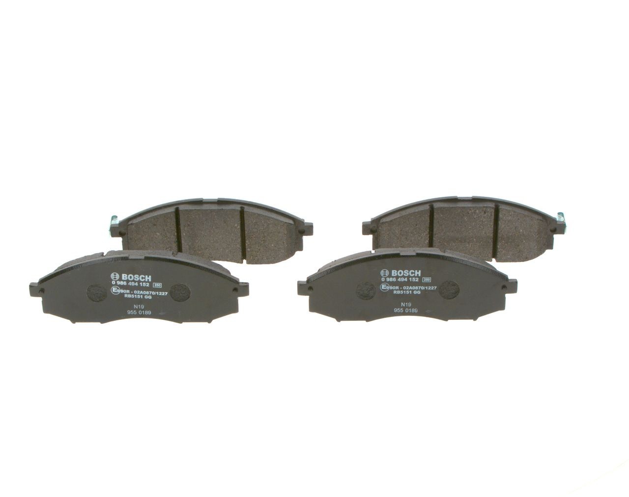 Image of BOSCH 0 986 494 152 Brake pad set