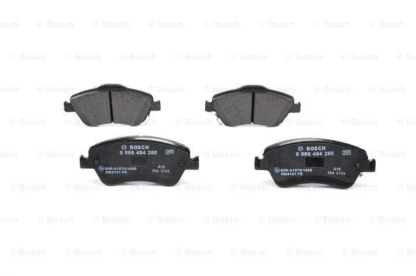Image of BOSCH 0 986 494 260 Brake pad set