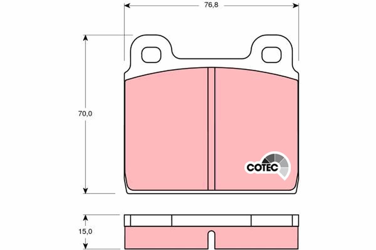 Image of TRW GDB100 Brake pad set