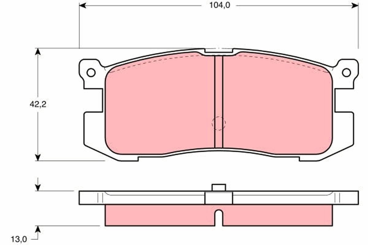 Image of TRW GDB1025 Brake pad set