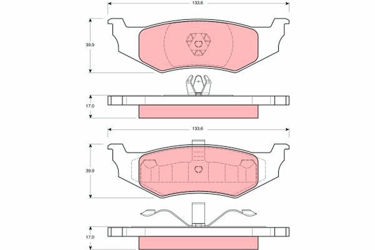 Image of TRW GDB1234 Brake pad set