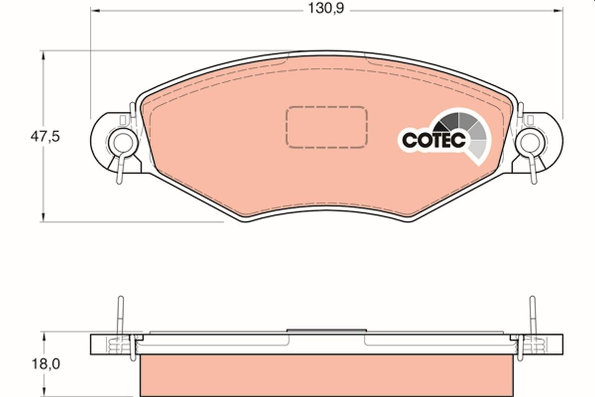 Image of TRW GDB1361 Brake pad set