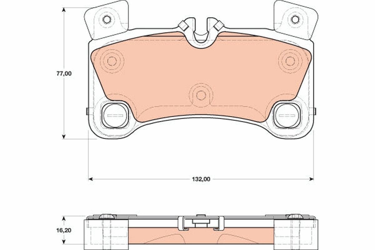 Image of TRW GDB1775 Brake pad set