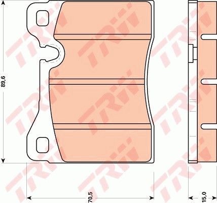Image of TRW GDB270 Brake pad set