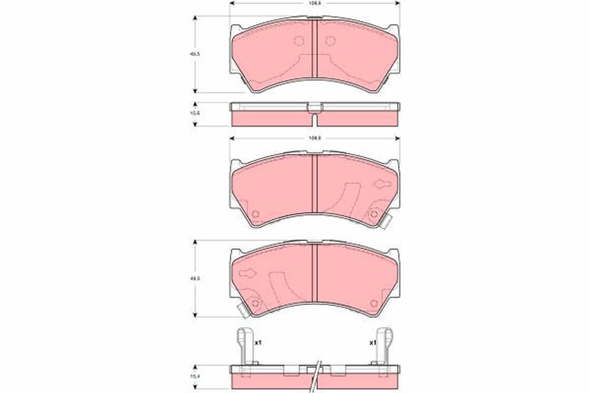 Image of TRW GDB3275 Brake pad set