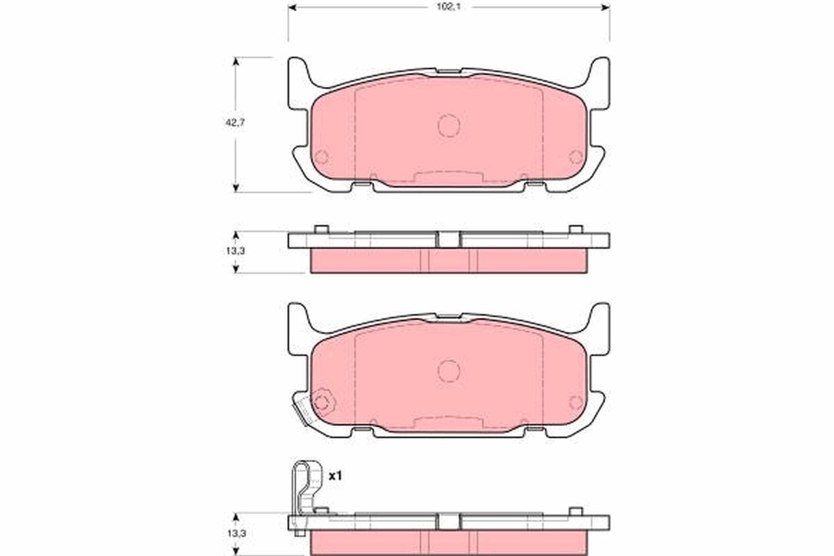 Image of TRW GDB3318 Brake pad set