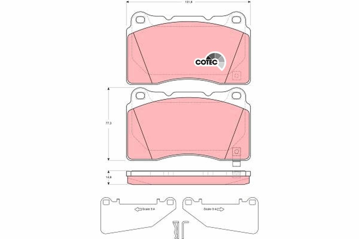 Image of TRW GDB3349 Brake pad set
