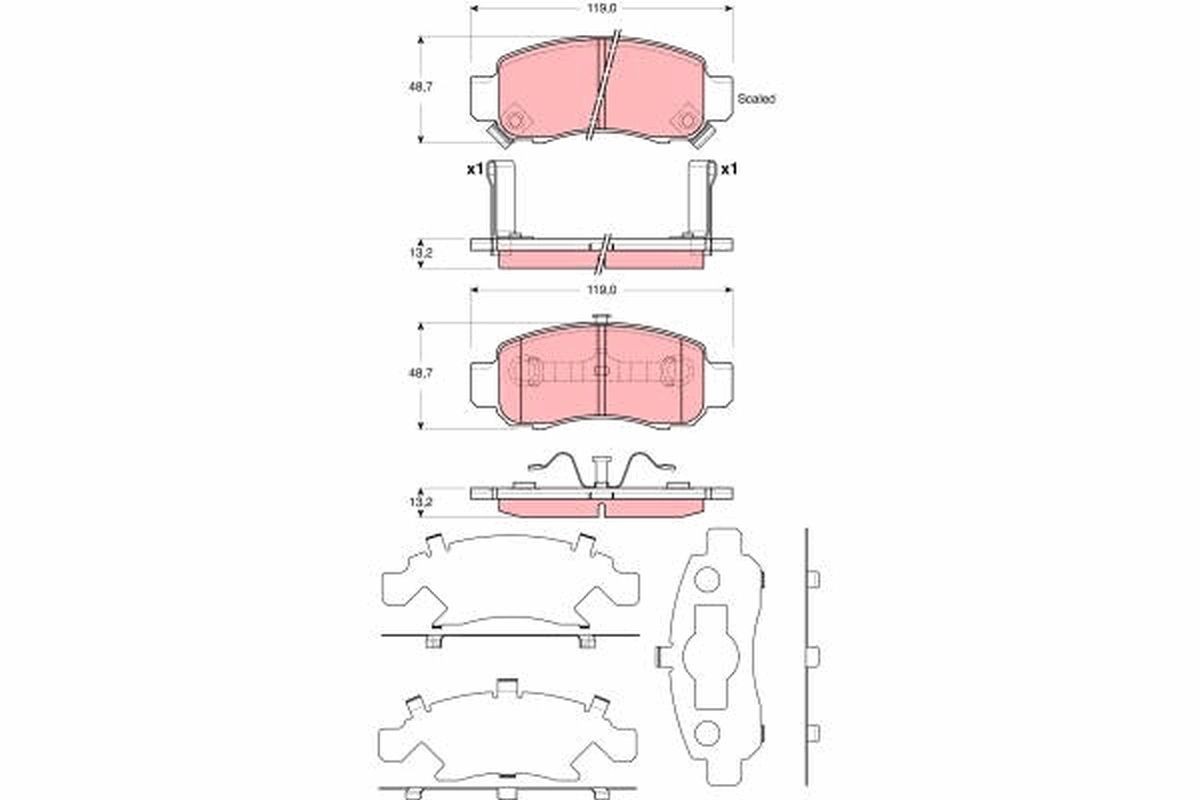 Image of TRW GDB3376 Brake pad set