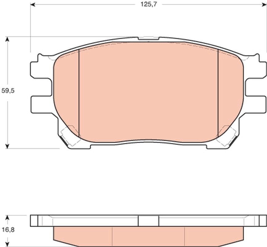 Image of TRW GDB3414 Brake pad set