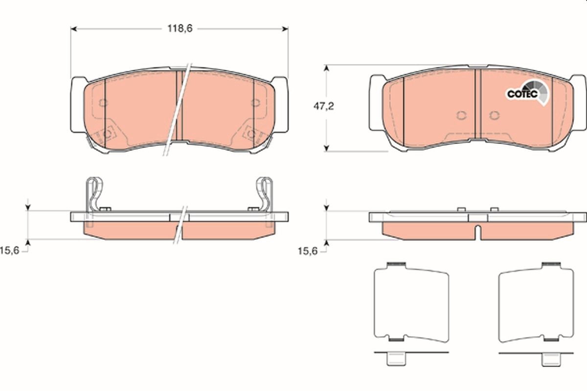 Image of TRW GDB3419 Brake pad set