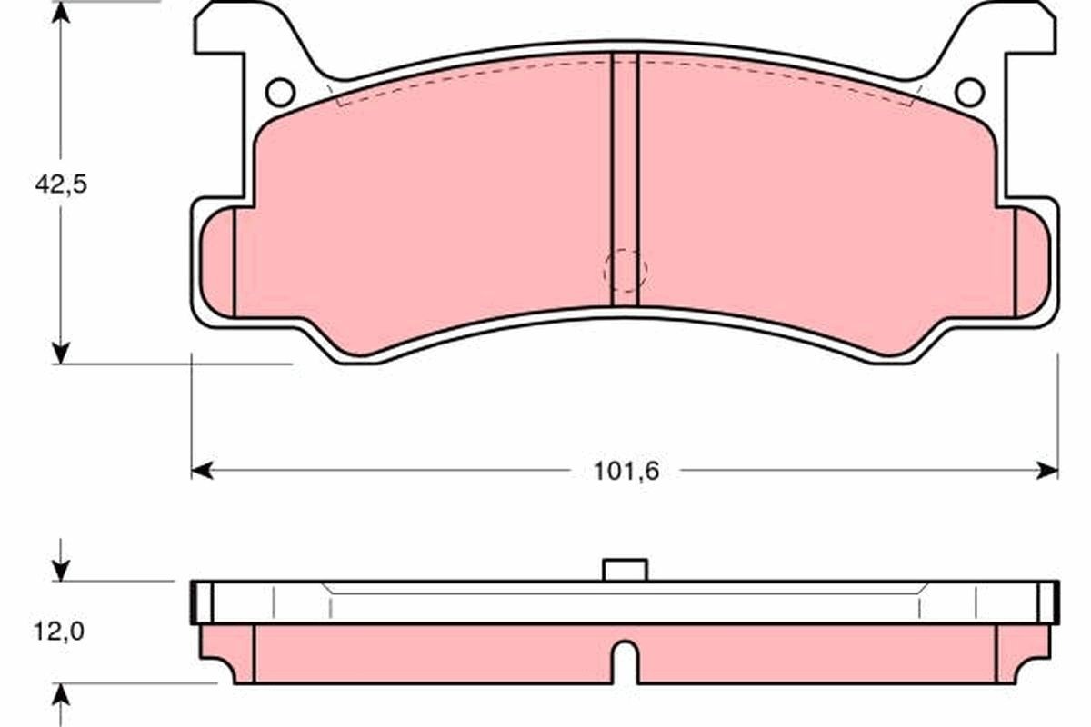 Image of TRW GDB375 Brake pad set