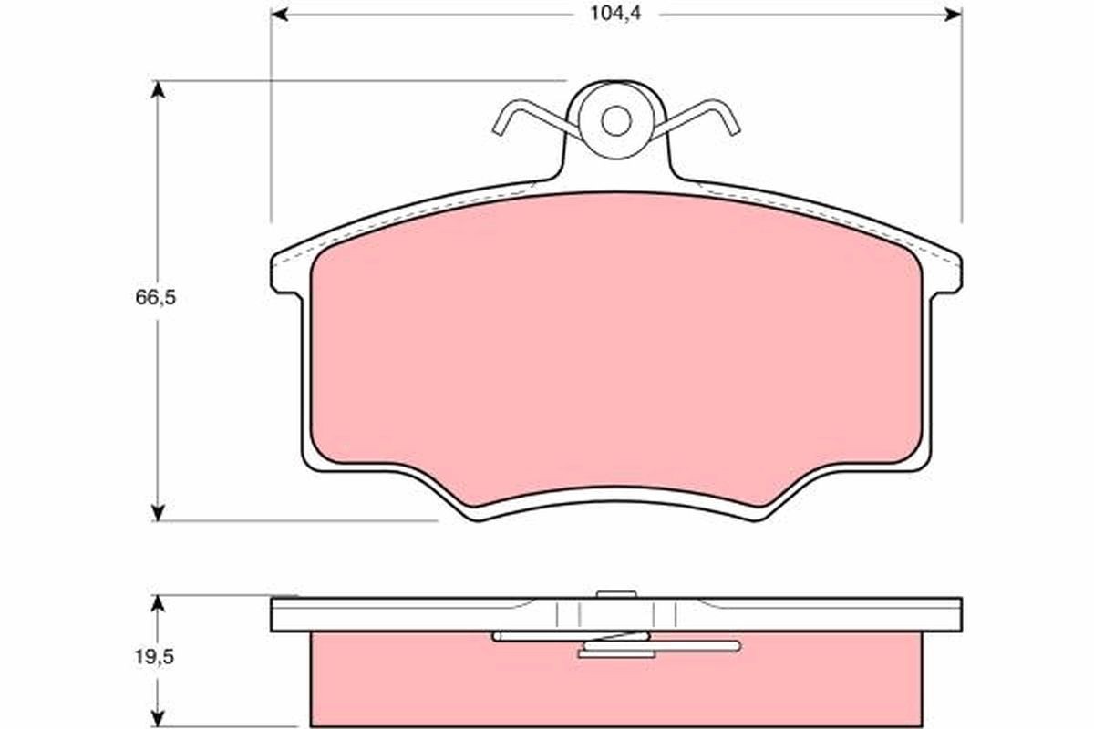 Image of TRW GDB628 Brake pad set