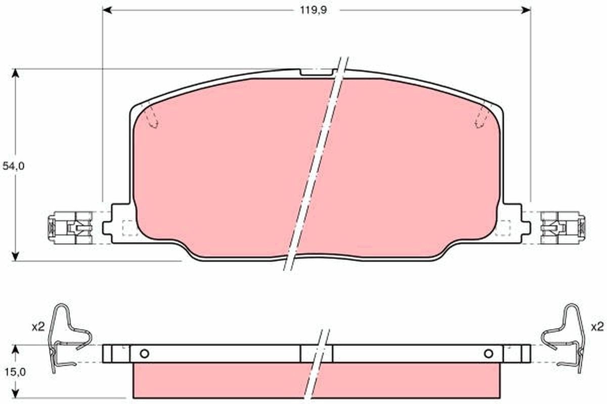 Image of TRW GDB798 Brake pad set