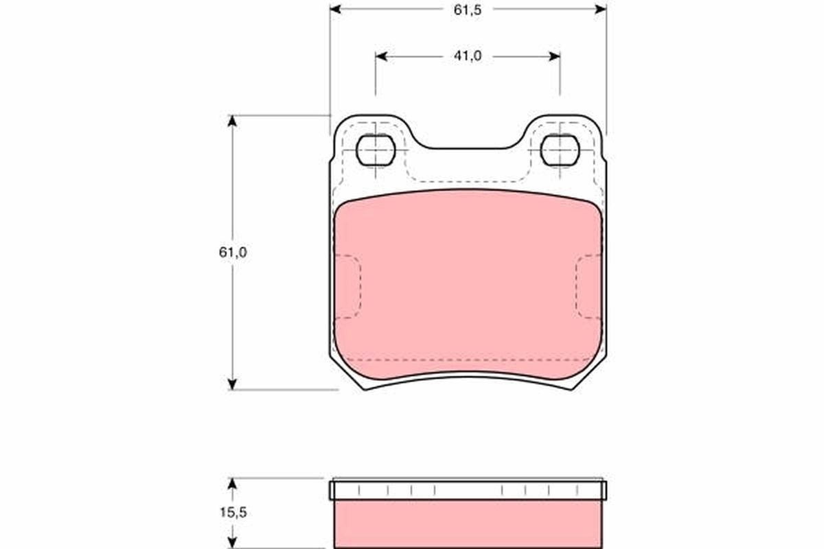 Image of TRW GDB914 Brake pad set