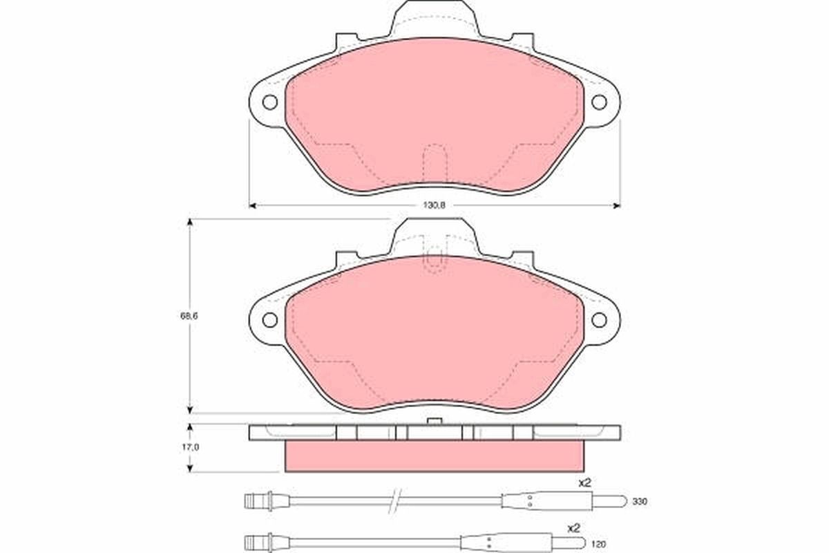 Image of TRW GDB956 Brake pad set