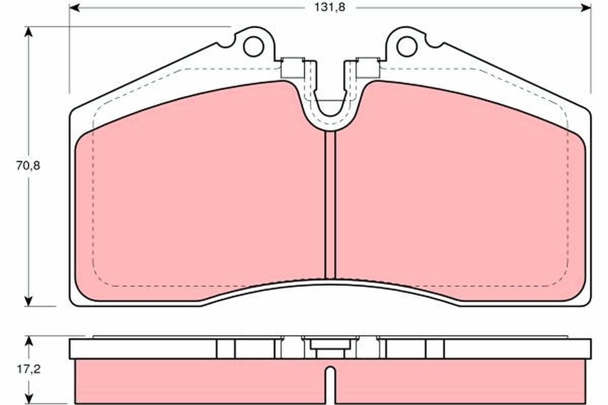 Image of TRW GDB966 Brake pad set
