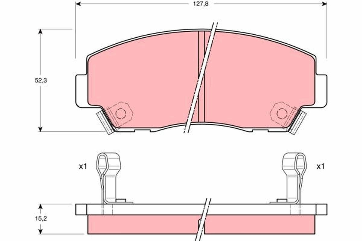 Image of TRW GDB977 Brake pad set
