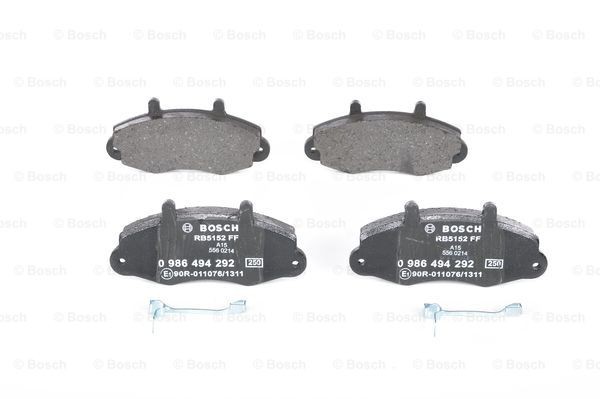 Image of BOSCH 0 986 494 292 Brake pad set