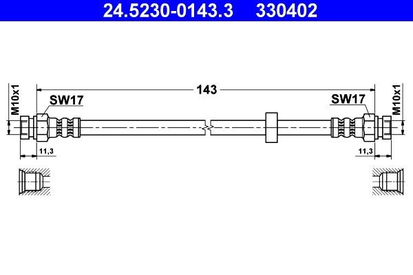 Image of ATE 24.5230-0143.3 Brake hose