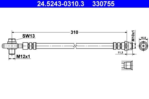 Image of ATE 24.5243-0310.3 Brake hose