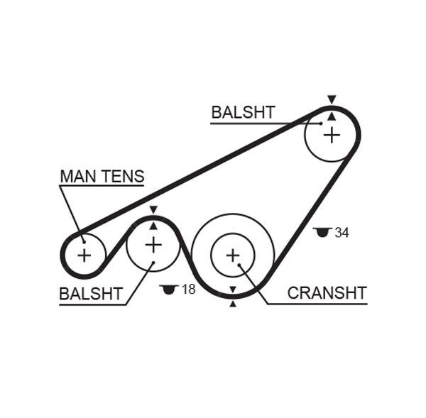 Image of GATES 5243XS Timing Belt