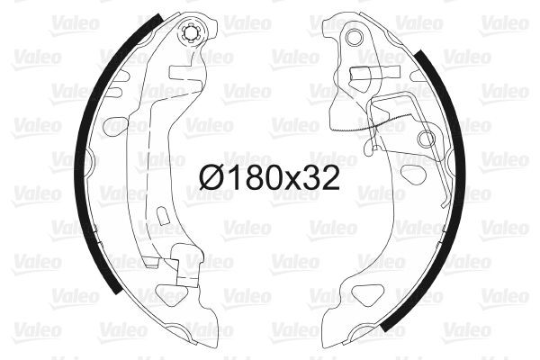Image of VALEO 562582 Brake Shoe Set