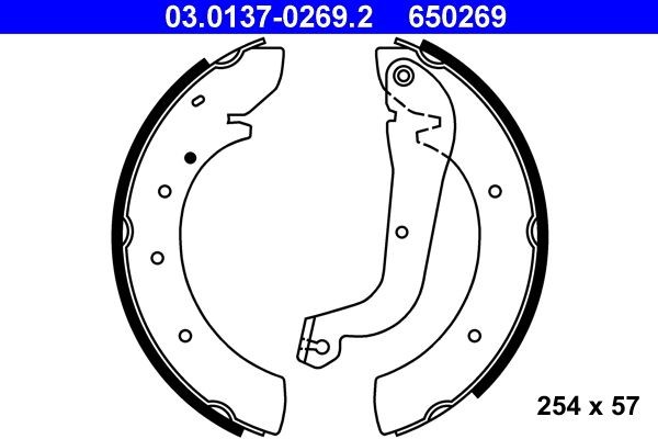 Image of ATE 03.0137-0269.2 Brake Shoe Set