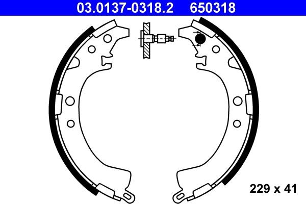 Image of ATE 03.0137-0318.2 Brake Shoe Set
