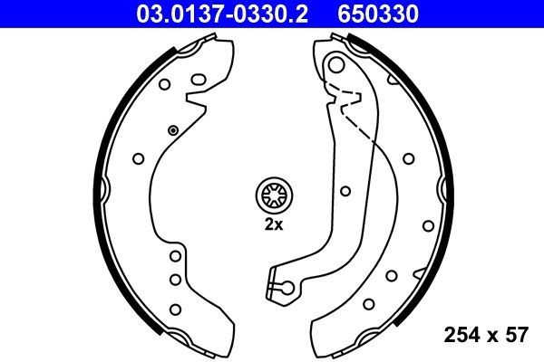 Image of ATE 03.0137-0330.2 Brake Shoe Set