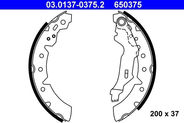 Image of ATE 03.0137-0375.2 Brake Shoe Set